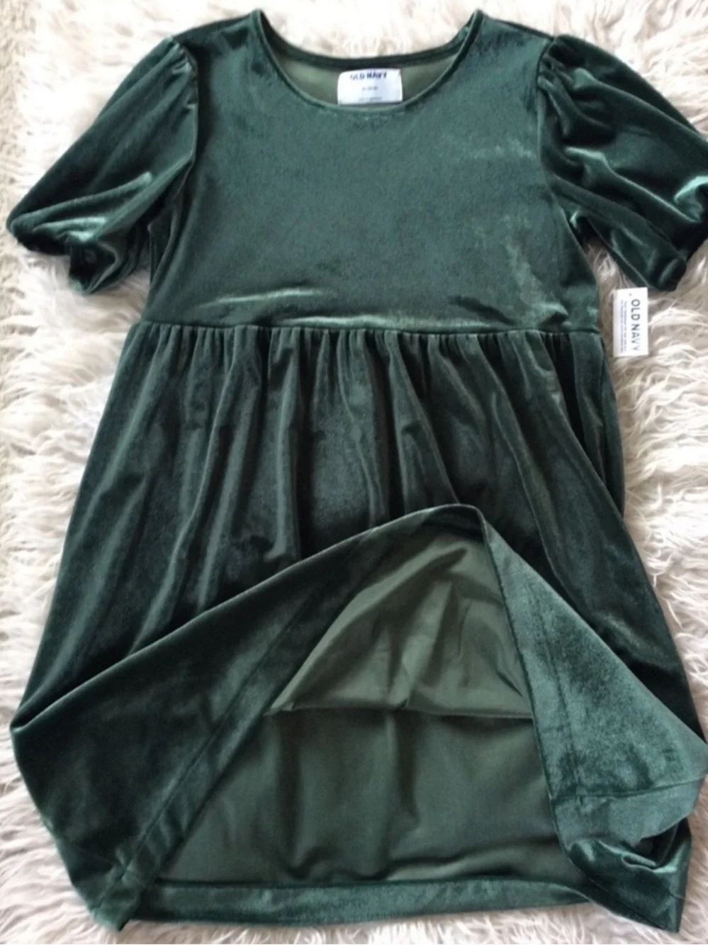 NWT Old Navy Velour Puff Sleeve Swing Dress